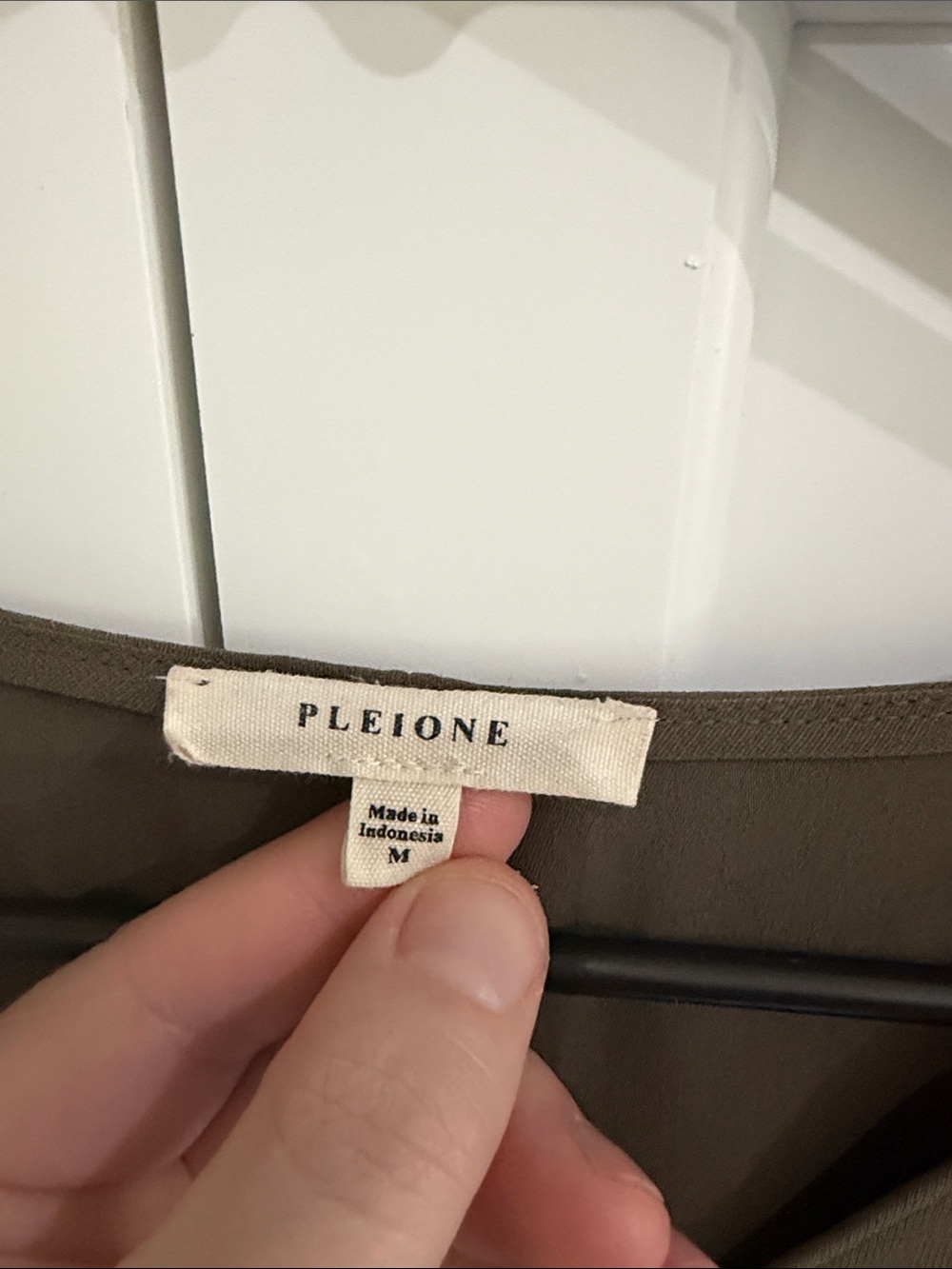 Pleione Olive V-Neck Long Sleeve Blouse - Picture 2 of 4